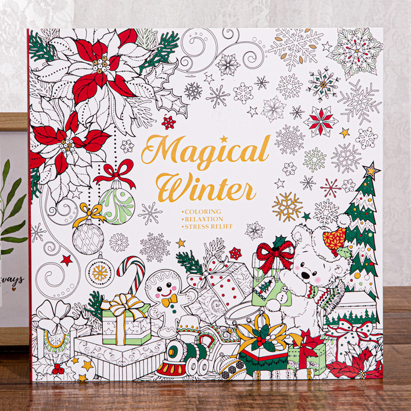 Adult Coloring Book Stress Relief - Buku Mewarnai Musim Dingin Ajaib Relaksasi
