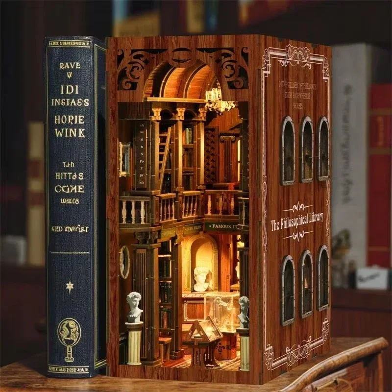 Rak Buku Dekorasi Rumah Bergay - Diy Wooden Book Nook Kit Shelf Insert ulasan dan harga