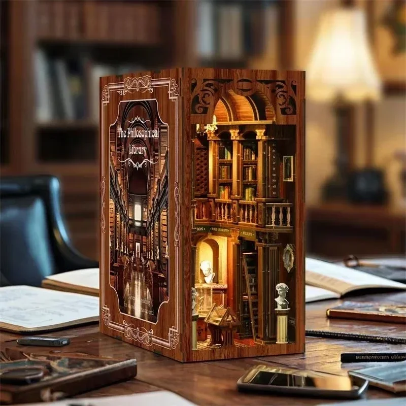 Rak Buku Dekorasi Rumah Bergay - Diy Wooden Book Nook Kit Shelf Insert ulasan dan harga