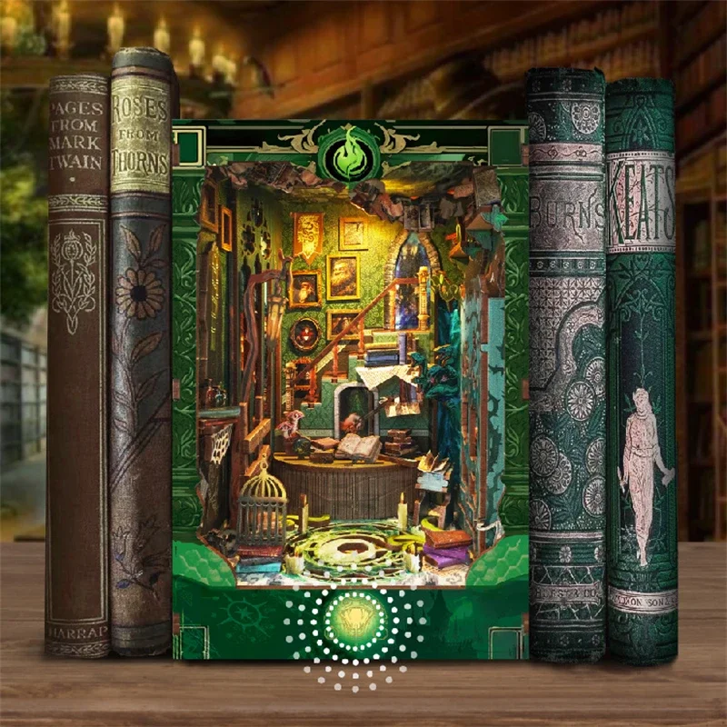 Model Miniatur DIY Rumah Ular  - Diy Wooden Book Nook Kit Shelf Insert ulasan dan harga