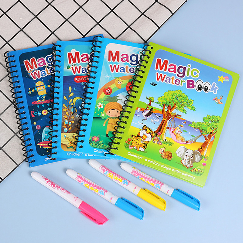 Buku Air Ajaib dengan Pena, Ha - Reusable Water Magic Coloring Book ulasan dan harga