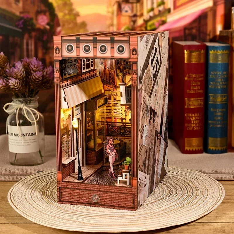 Kit Miniatur Rak Buku Kayu Ret - Diy Wooden Book Nook Kit Shelf Insert ulasan dan harga