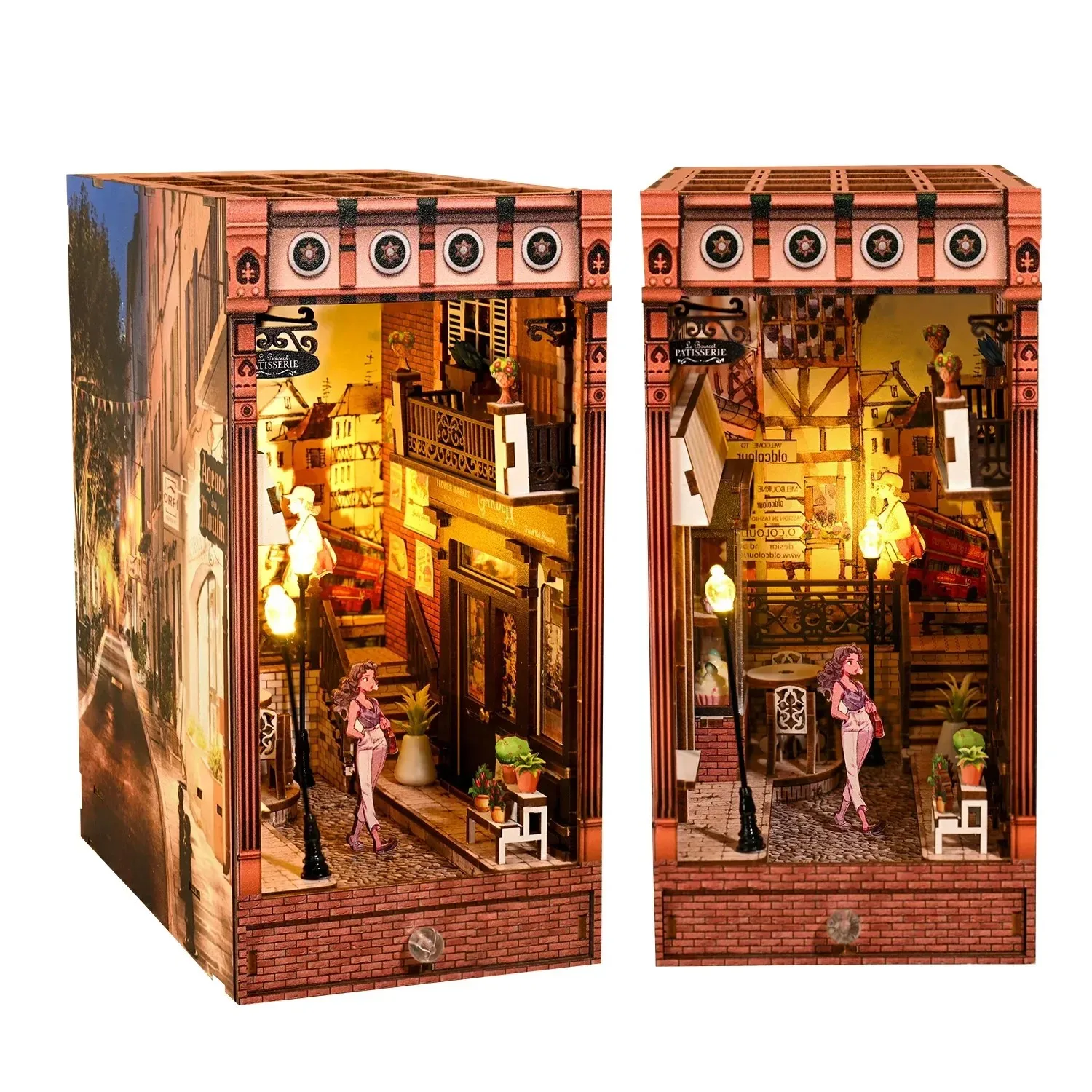 Kit Miniatur Rak Buku Kayu Ret - Diy Wooden Book Nook Kit Shelf Insert ulasan dan harga