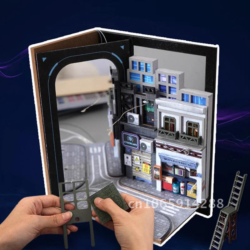 Rak Buku Miniatur Kayu DIY Kre - Diy Wooden Book Nook Kit Shelf Insert ulasan dan harga