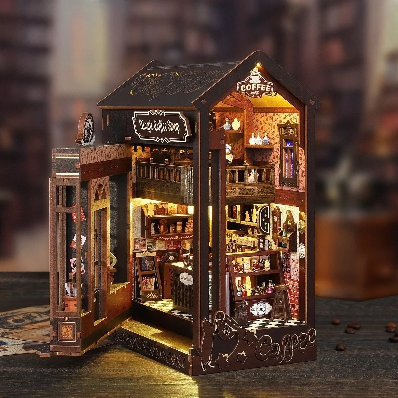 Kit Rak Buku DIY, Miniatur Ked - Diy Wooden Book Nook Kit Shelf Insert ulasan dan harga