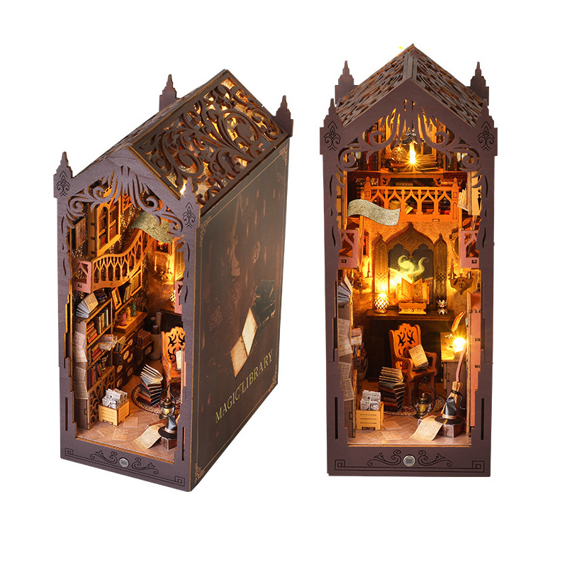 Kit Rak Buku Kayu DIY Bertema  - Diy Wooden Book Nook Kit Shelf Insert ulasan dan harga